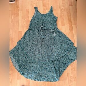 Alchemy size XL flowy Elegant Teal Patterned Dress